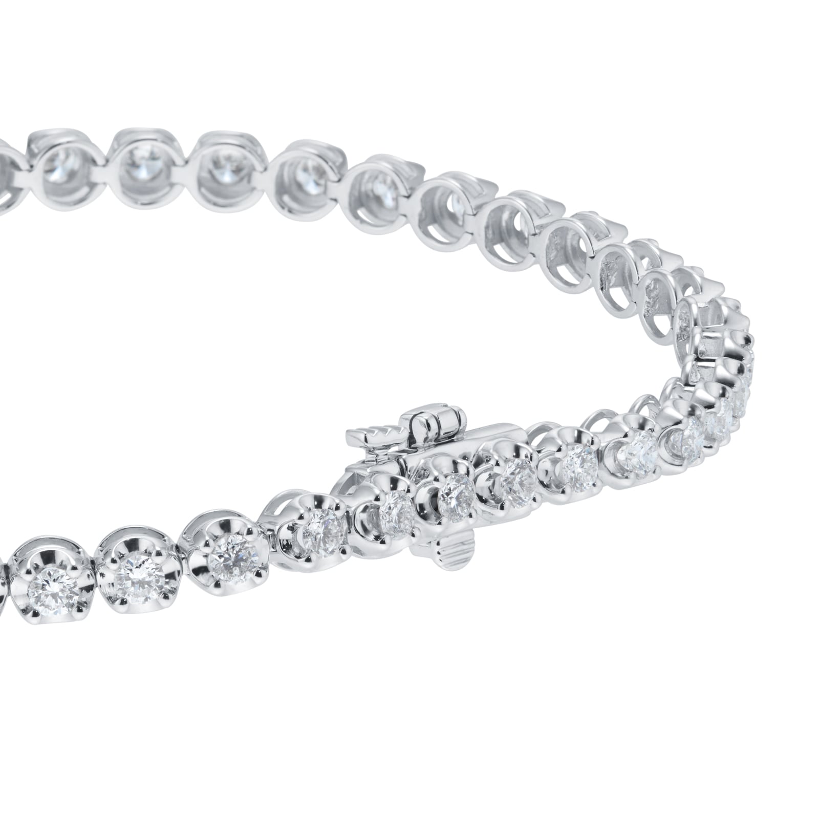 Goldsmiths 18ct White Gold 2.50cttw Brilliant Cut Diamond Line Bracelet Goldsmiths 18ct White Gold 2.50cttw Brilliant Cut Diamond Line Bracelet