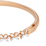 Goldsmiths 18ct Rose Gold 1.87cttw Marquise Cut Diamond Floral Bangle