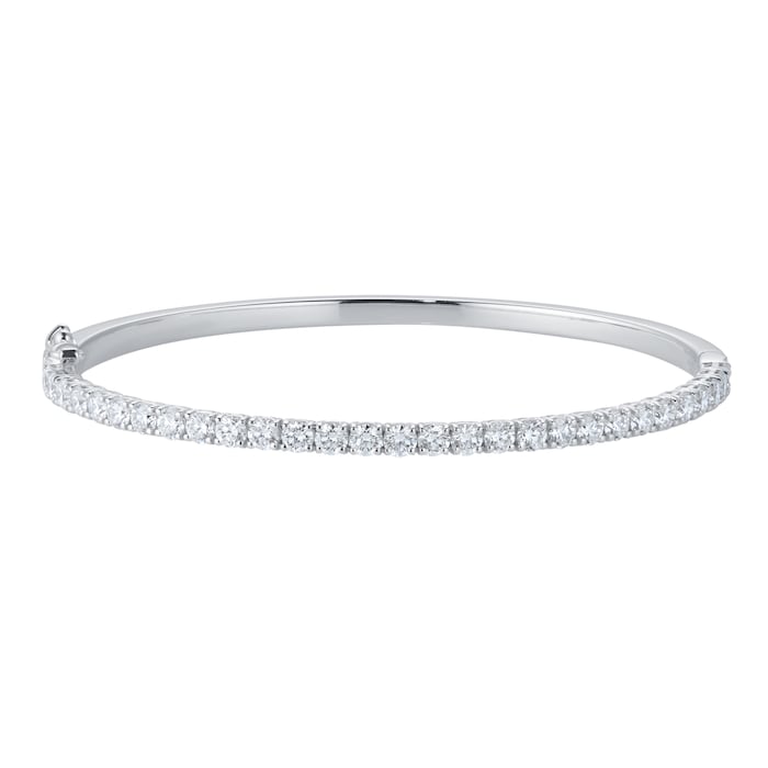 Goldsmiths 18ct White Gold 2.90cttw 10 Stone Brilliant Cut Diamond Bangle