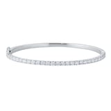 Goldsmiths 18ct White Gold 2.90cttw 10 Stone Brilliant Cut Diamond Bangle