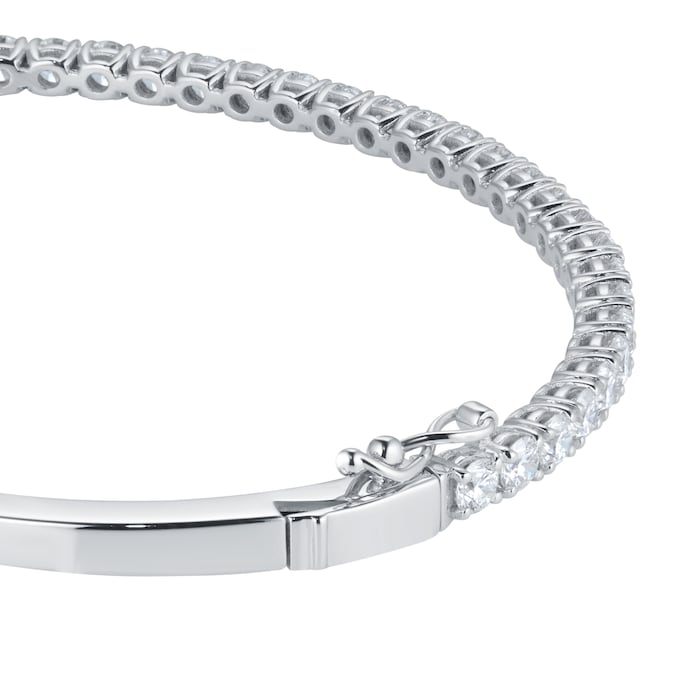 Goldsmiths 18ct White Gold 2.90cttw 10 Stone Brilliant Cut Diamond Bangle
