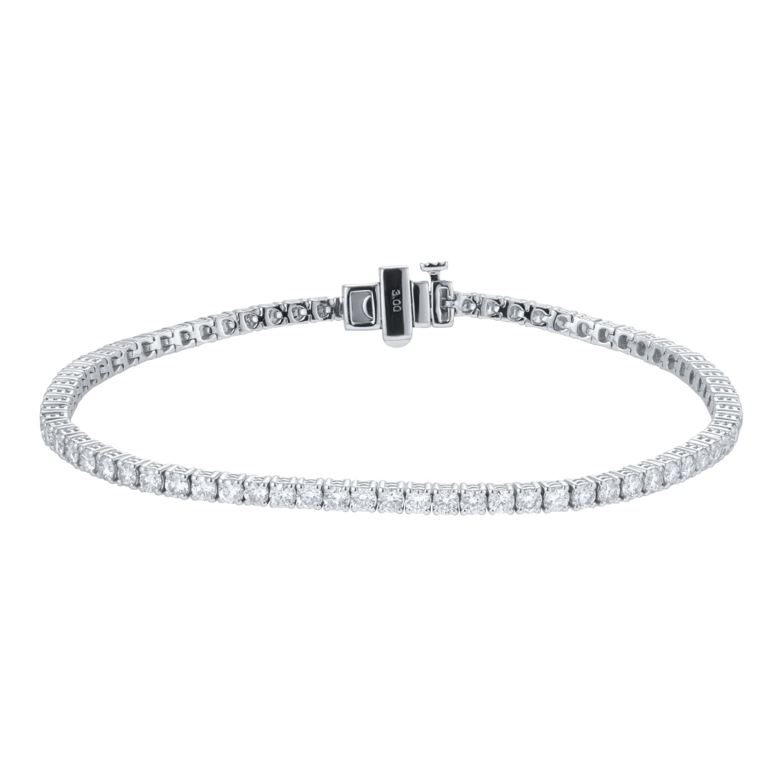 18ct White Gold 3.00cttw Diamond Line Bracelet