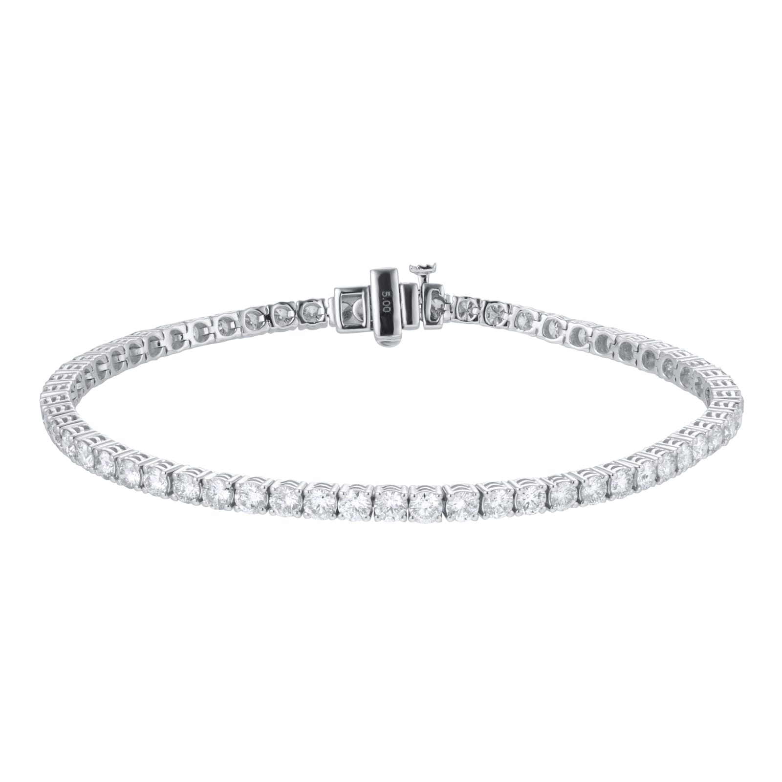 18ct White Gold 5.00cttw Diamond Line Bracelet