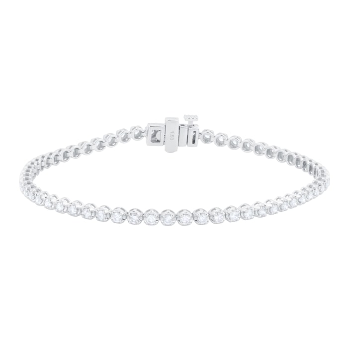 Best Luxury 
18ct White Gold 1.50cttw Brilliant Cut Diamond Line Bracelet