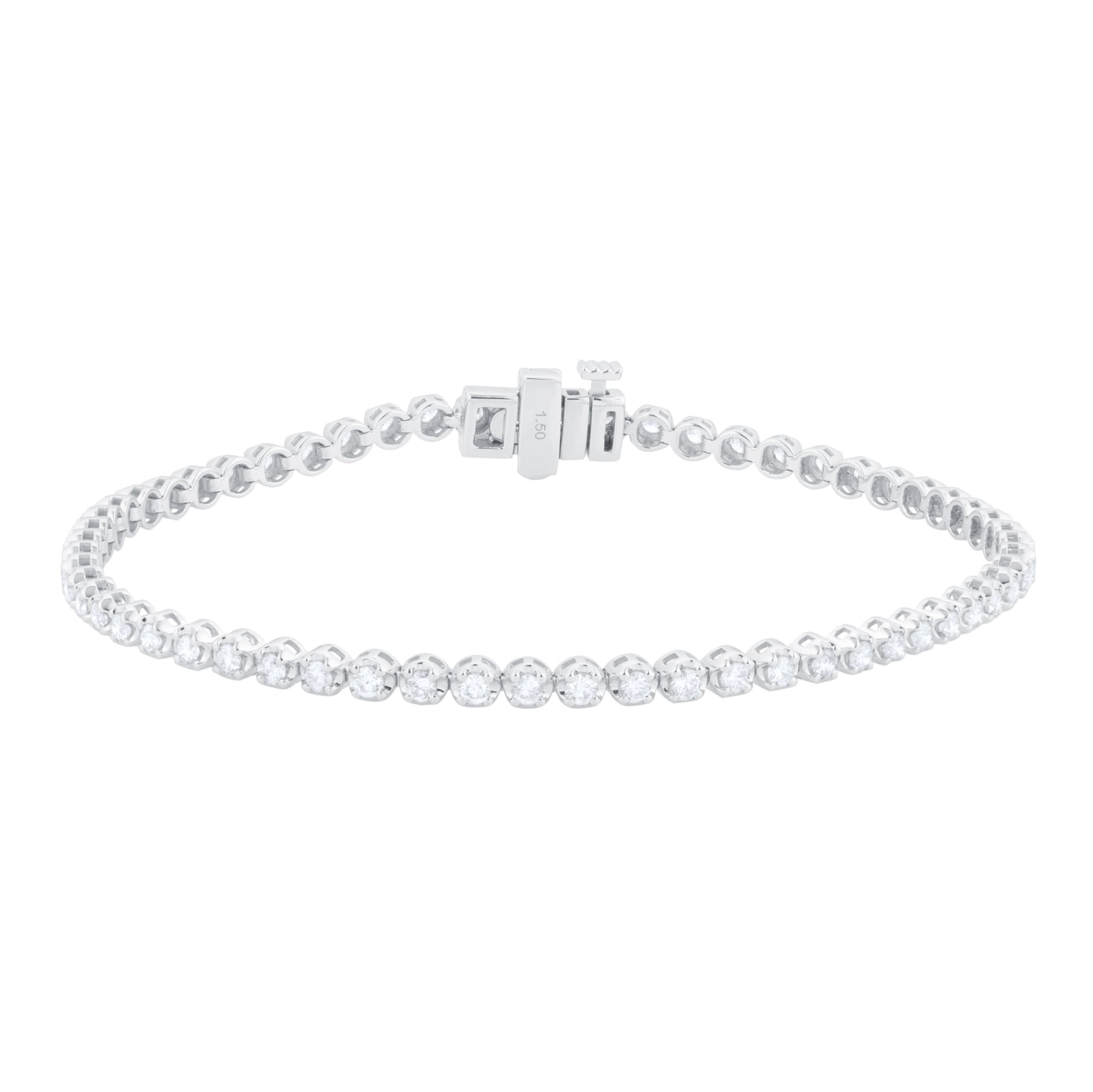 Goldsmiths 18ct White Gold 1.50cttw Brilliant Cut Diamond Line Bracelet