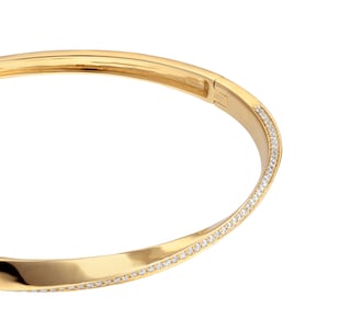 Best Luxury 
9ct Yellow Gold 0.33cttw Diamond Twist Hinged Bangle