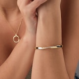 Goldsmiths 9ct Yellow Gold 0.33cttw Diamond Twist Hinged Bangle