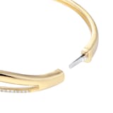 Goldsmiths 9ct Yellow Gold 0.12cttw Diamond Double Wave Bangle