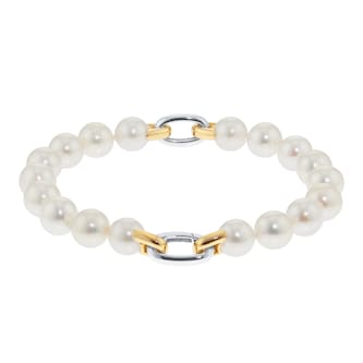 Mappin & Webb 18ct Yellow & White 7.5x8mm Akoya Pearl Bracelet Mappin & Webb 18ct Yellow & White 7.5x8mm Akoya Pearl Bracelet