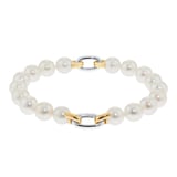 Mappin & Webb 18ct Yellow & White 7.5x8mm Akoya Pearl Bracelet