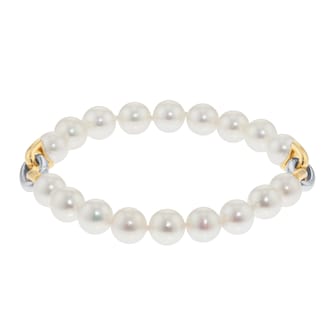 Mappin & Webb 18ct Yellow & White 7.5x8mm Akoya Pearl Bracelet Mappin & Webb 18ct Yellow & White 7.5x8mm Akoya Pearl Bracelet