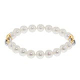 Mappin & Webb 18ct Yellow & White 7.5x8mm Akoya Pearl Bracelet