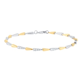 Mappin 
Webb 18ct Yellow 
White Gold 0.87cttw Diamond Pave Link Bracelet