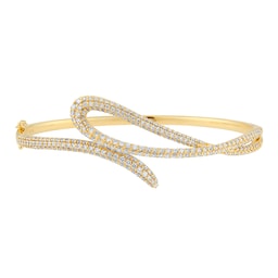 12111177 - Libretto 18ct Yellow Gold 2.62cttw Diamond Pave Knot Bangle