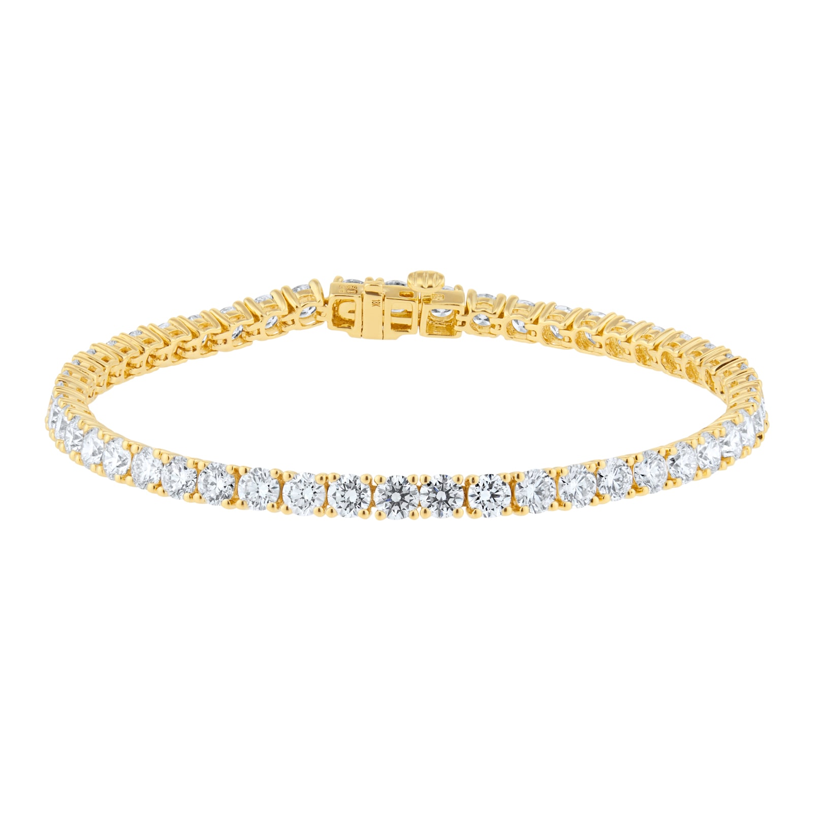 Mappin & Webb 18ct Yellow Gold 8cttw Diamond Tennis Bracelet