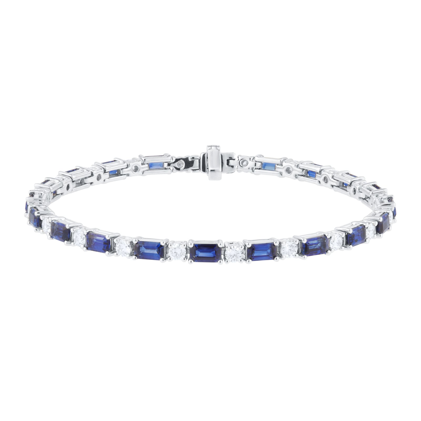 Mappin & Webb 18ct White Gold 6.17cttw Sapphire & 1.74cttw Diamond Bracelet