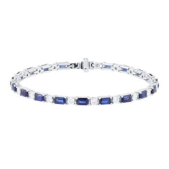 Mappin 
Webb 18ct White Gold 6.17cttw Sapphire 
1.74cttw Diamond Bracelet
