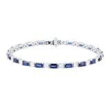 Mappin & Webb 18ct White Gold 6.17cttw Sapphire & 1.74cttw Diamond Bracelet