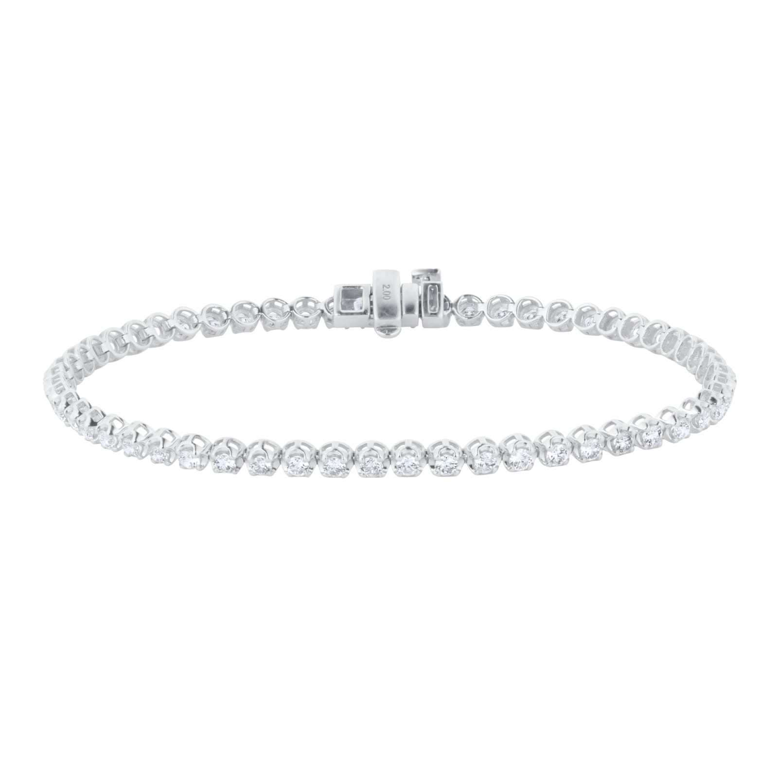 Goldsmiths 9ct White Gold 2.00cttw Brilliant Cut Diamond Line Bracelet Goldsmiths 9ct White Gold 2.00cttw Brilliant Cut Diamond Line Bracelet