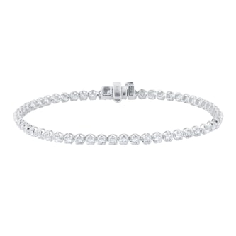 Goldsmiths 9ct White Gold 2.00cttw Brilliant Cut Diamond Line Bracelet Goldsmiths 9ct White Gold 2.00cttw Brilliant Cut Diamond Line Bracelet