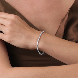 Goldsmiths 9ct White Gold 2.00cttw Brilliant Cut Diamond Line Bracelet Goldsmiths 9ct White Gold 2.00cttw Brilliant Cut Diamond Line Bracelet