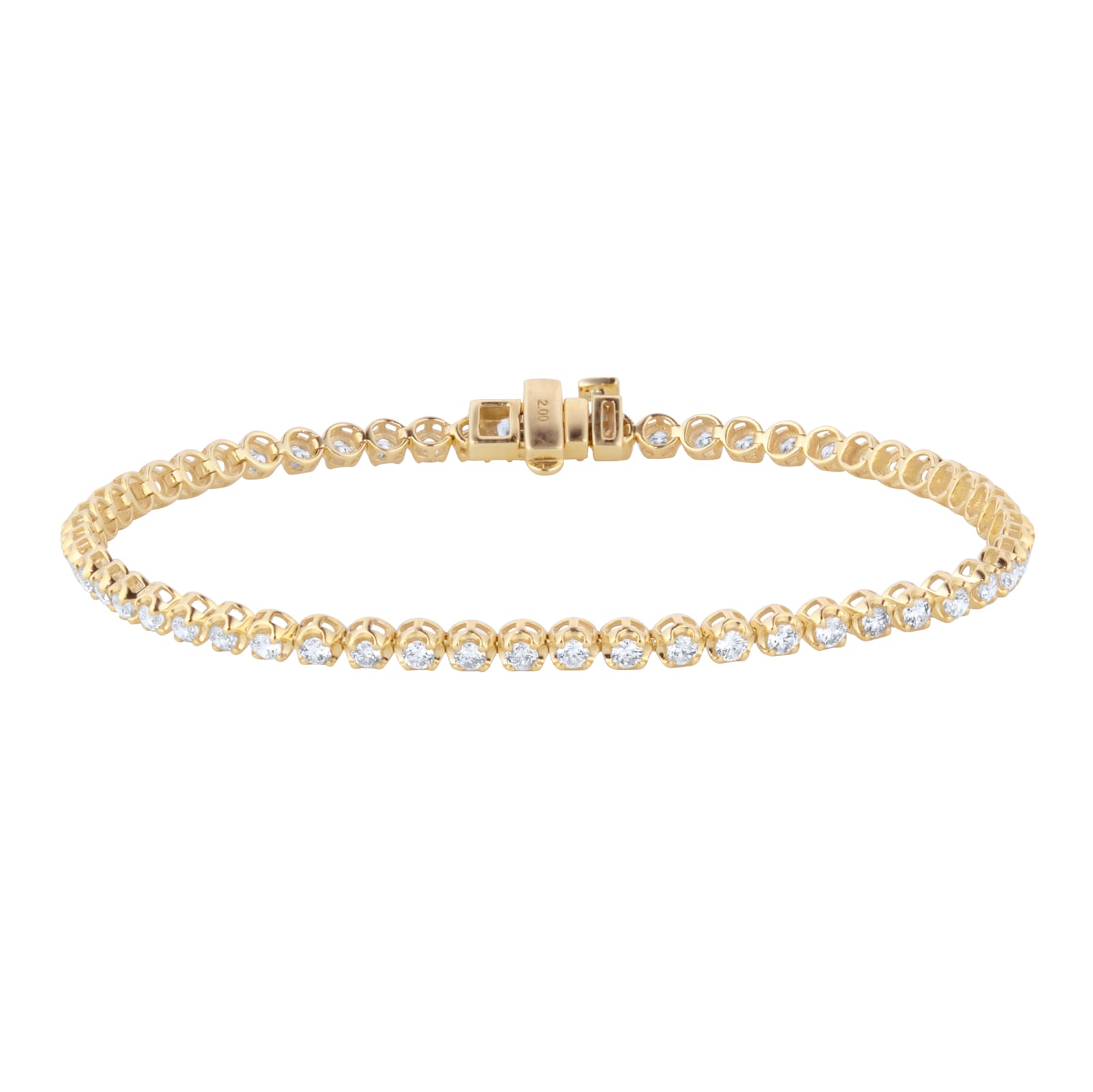 Goldsmiths 9ct Yellow Gold 2.00cttw Brilliant Cut Diamond Line Bracelet Goldsmiths 9ct Yellow Gold 2.00cttw Brilliant Cut Diamond Line Bracelet