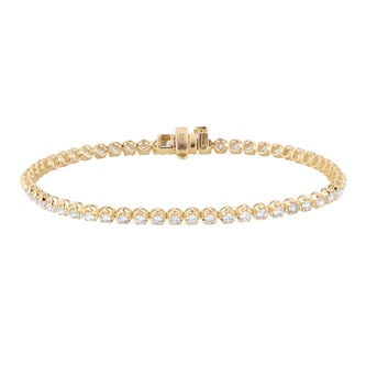 Goldsmiths 9ct Yellow Gold 2.00cttw Brilliant Cut Diamond Line Bracelet Goldsmiths 9ct Yellow Gold 2.00cttw Brilliant Cut Diamond Line Bracelet