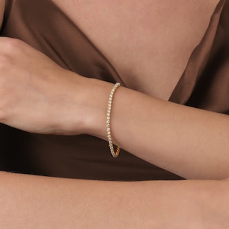 Goldsmiths 9ct Yellow Gold 2.00cttw Brilliant Cut Diamond Line Bracelet Goldsmiths 9ct Yellow Gold 2.00cttw Brilliant Cut Diamond Line Bracelet