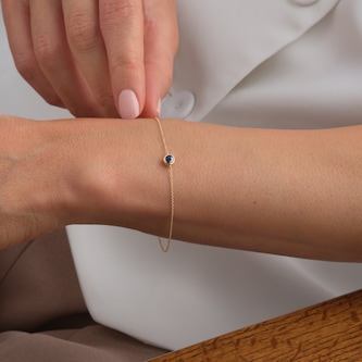 Goldsmiths 9ct Yellow Gold Sapphire Birthstone Bracelet