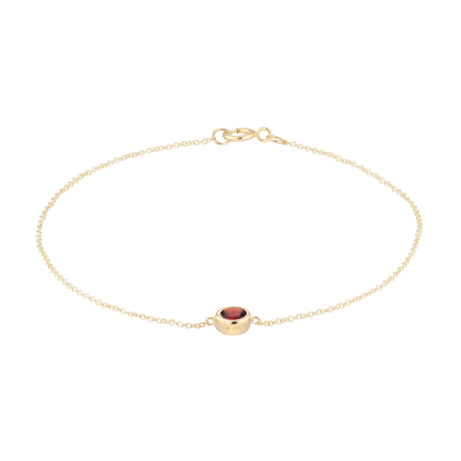 Goldsmiths 9ct Yellow Gold Garnet Birthstone Bracelet