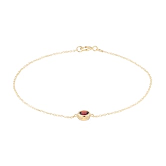 Goldsmiths 9ct Yellow Gold Garnet Birthstone Bracelet