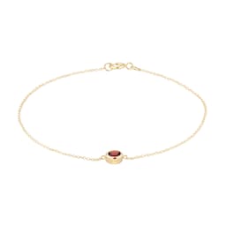 12111185 - 9ct Yellow Gold Garnet Birthstone Bracelet