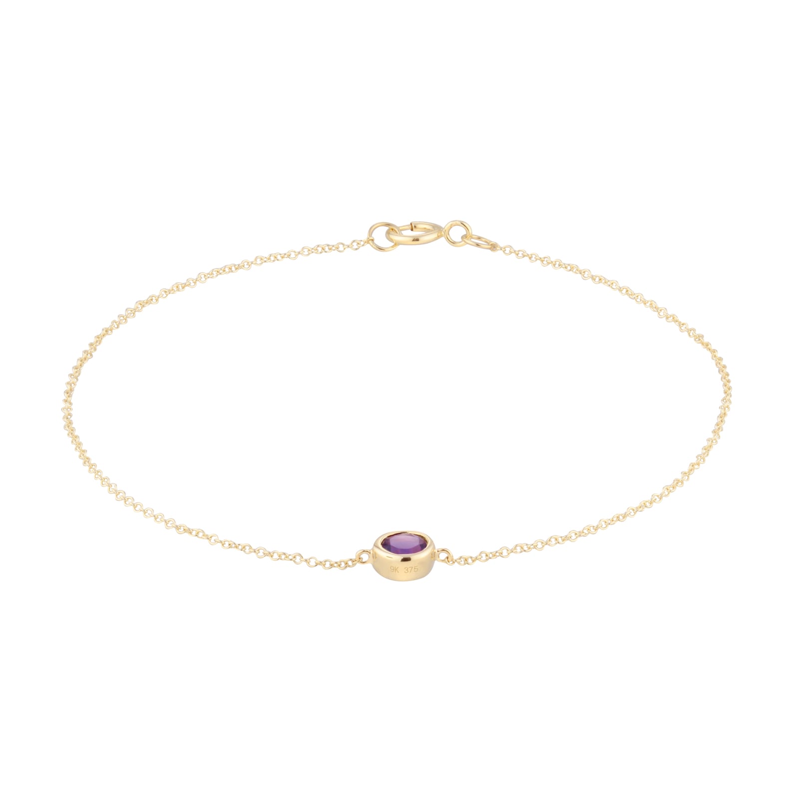 Goldsmiths 9ct Yellow Gold Amethyst Birthstone Bracelet