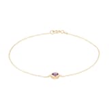 Goldsmiths 9ct Yellow Gold Amethyst Birthstone Bracelet