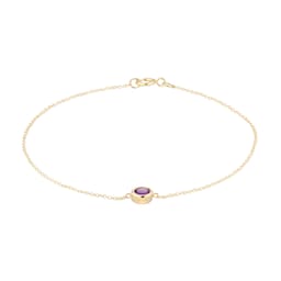 12111186 - 9ct Yellow Gold Amethyst Birthstone Bracelet