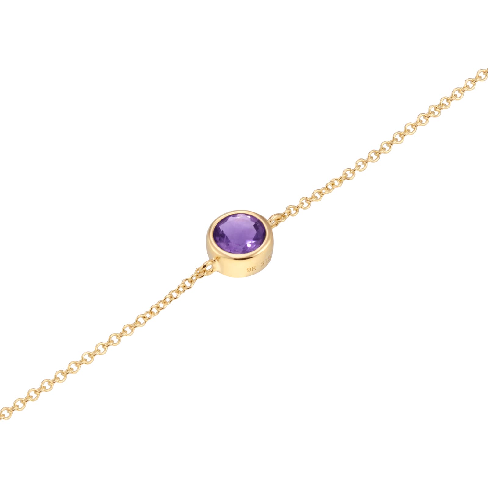 Goldsmiths 9ct Yellow Gold Amethyst Birthstone Bracelet Goldsmiths 9ct Yellow Gold Amethyst Birthstone Bracelet