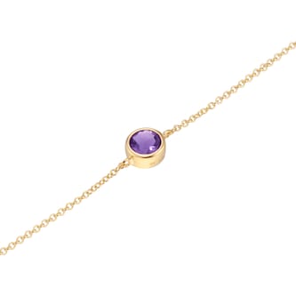 Goldsmiths 9ct Yellow Gold Amethyst Birthstone Bracelet Goldsmiths 9ct Yellow Gold Amethyst Birthstone Bracelet