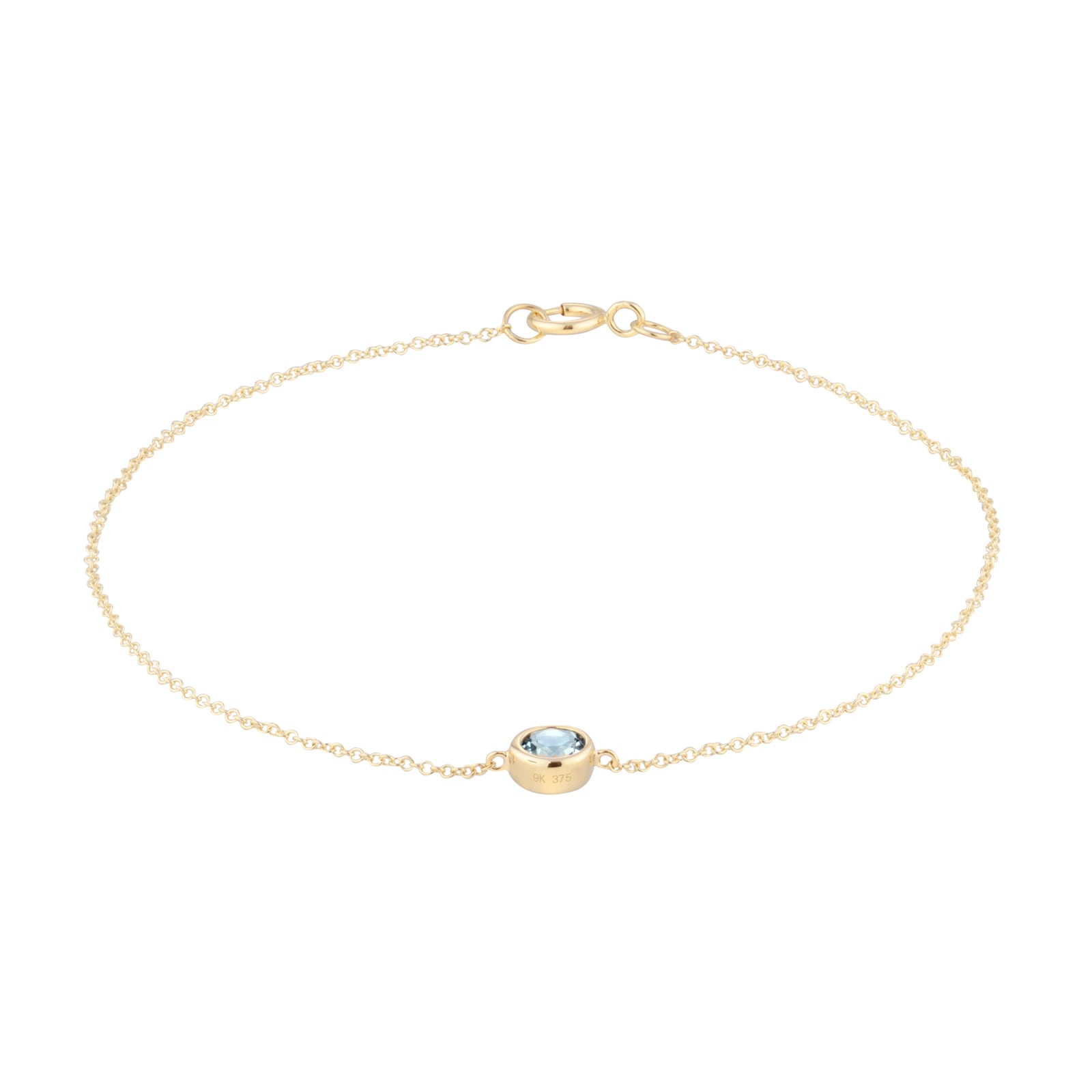 Goldsmiths 9ct Yellow Gold Aquamarine Birthstone Bracelet