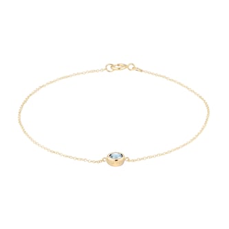Goldsmiths 9ct Yellow Gold Aquamarine Birthstone Bracelet