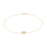 Goldsmiths 9ct Yellow Gold Aquamarine Birthstone Bracelet