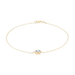 12111187 - 9ct Yellow Gold Aquamarine Birthstone Bracelet