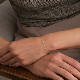 Goldsmiths 9ct Yellow Gold Aquamarine Birthstone Bracelet