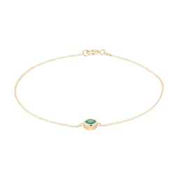 12111188 - 9ct Yellow Gold Emerald Birthstone Bracelet