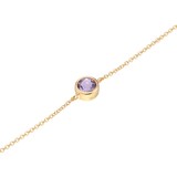 Goldsmiths 9ct Yellow Gold Pink Amethyst Birthstone Bracelet