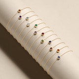 Goldsmiths 9ct Yellow Gold Pink Amethyst Birthstone Bracelet