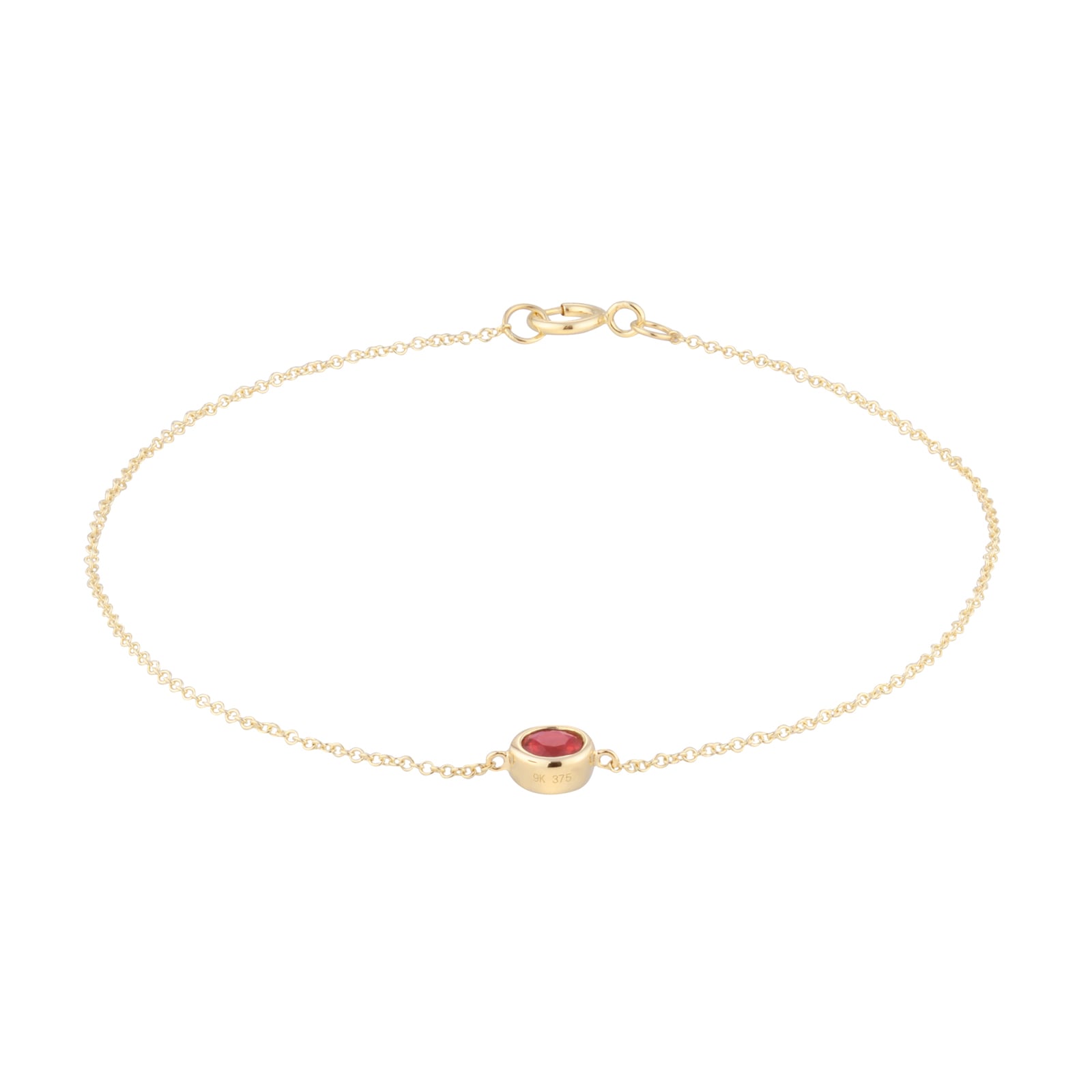 Goldsmiths 9ct Yellow Gold Ruby Birthstone Bracelet
