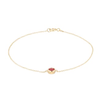 Goldsmiths 9ct Yellow Gold Ruby Birthstone Bracelet
