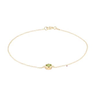Goldsmiths 9ct Yellow Gold Peridot Birthstone Bracelet