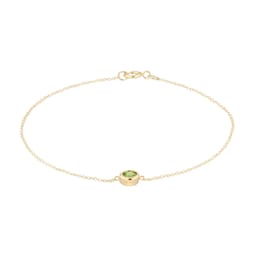 12111191 - 9ct Yellow Gold Peridot Birthstone Bracelet