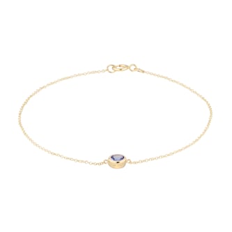 Goldsmiths 9ct Yellow Gold Tanzanite Birthstone Bracelet